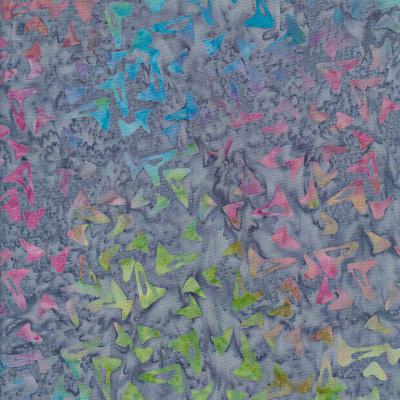 Boomerang Darkgray Blue Green Batik Fabric Bo300323