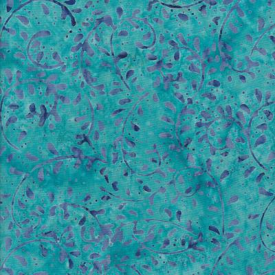 Fern Dark Cyan Batik Fabric Fr170323