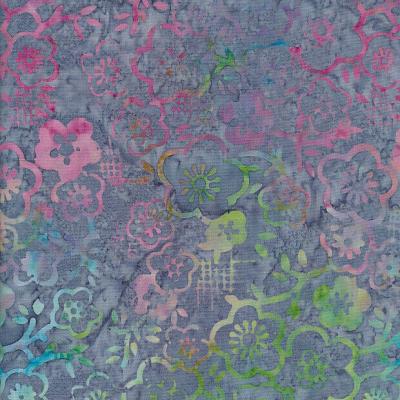 Jasmine Darkgray Multicolor Batik Fabric Ja850323