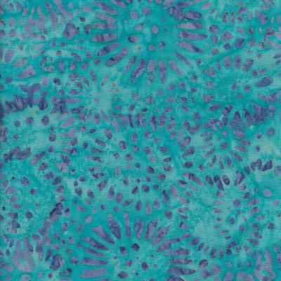 Sun Flower Dark Cyan Batik Fabric Sf720323
