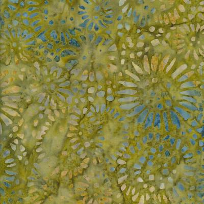 Sun Flower Green Olive Batik Fabric Sf070323