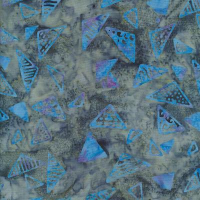 Triangle Darkgrey Blue Batik Fabric Ta030323