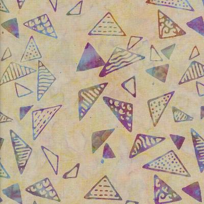 Triangle Lightyellow Violet Batik Fabric Ta060323